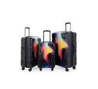 Suitline Juego Maletas 3 Piezas ABS rígidas con Recubrimiento policarbonato Cabina 55 cm Mediana 66 cm Grande 76 cm Cierre TSA 4 Ruedas Dobles, Neon Red Yellow