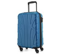 Suitline - Maleta de Mano rígida, Trolley 4 Ruedas, TSA, 55 cm, Aprox. 34 litros, 100% ABS Mate, Azul Cian