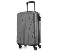 Suitline - Maleta de Mano rígida, Trolley 4 Ruedas, TSA, 55 cm, Aprox. 34 litros, 100% ABS Mate, Plata