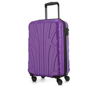 Suitline - Maleta de Mano rígida, Trolley 4 Ruedas, TSA, 55 cm, Aprox. 34 litros, 100% ABS Mate, Púrpura