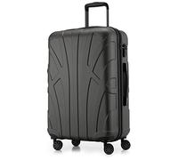 Suitline Maleta Mediana 66 x 44 x 27 cm ABS rígida Ampliable (58-68 L) con Cierre TSA 4 Ruedas Dobles asa telescópica Ligera Maleta Viaje, Grafito