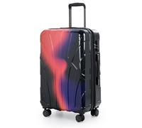 Suitline Maleta Mediana 66 x 44 x 27 cm ABS rígida Ampliable (58-68 L) con Recubrimiento policarbonato Cierre TSA 4 Ruedas Dobles asa telescópica, Neon Red
