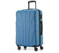 Suitline - Maleta rígida, Equipaje de Viaje, TSA, 66 cm, Aprox. 58 litros, 100% ABS Mate, Azul Cian