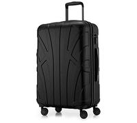 Suitline - Maleta rígida, Equipaje de Viaje, TSA, 66 cm, Aprox. 58 litros, 100% ABS Mate, Negro