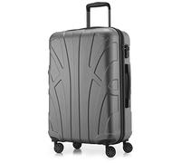 Suitline - Maleta rígida, Equipaje de Viaje, TSA, 66 cm, Aprox. 58 litros, 100% ABS Mate, Plata