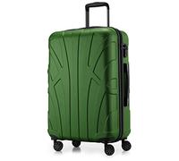 Suitline - Maleta rígida, Equipaje de Viaje, TSA, 66 cm, Aprox. 58 litros, 100% ABS Mate, Verde