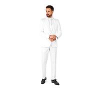 Suitmeister Disfraces de Fiesta para Hombre, Ajuste Delgado, Color sólido, para Ocio, Ropa de Fiesta, Color Blanco Macizo., M