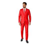 Suitmeister Traje para Hombre, Ajuste Entallado para Orgullo y Fiesta, Rojo sólido., M