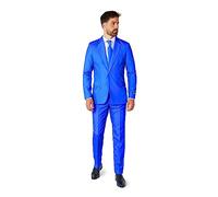 Suitmeister Traje para Hombre, Ajuste Entallado para Orgullo y Fiesta, Sólido Azul, L