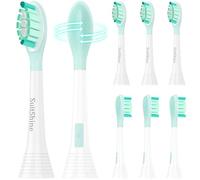 SuitShine Cabezales de repuesto para cepillos de dientes compatibles con cepillo eléctrico Philips Sonicare y más asas de clic, paquete de 8 unidades, color blanco