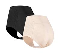 SUIUOI 2PCS Mujer Levantador de Glúteos Culo Falso Acolchado, Moldeador de Cuerpo Más Delgado Almohadilla de Látex Cintura Cincher Cinturón Control de Barriga Tanga Bragas