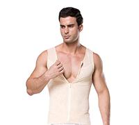 SUIUOI Camiseta Interior Moldeadora para Hombre, Adelgazante, Faja para Abdomen, Chaleco de Compresión para Ginecomastia, Beige, M