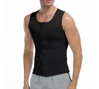 SUIUOI Camiseta Interior Moldeadora para Hombre, Adelgazante, Faja para Abdomen, Chaleco de Compresión para Ginecomastia, Negro, M