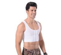 SUIUOI Corsé para hombre, compresión plana, esconder ginecomastia, suéter de pecho, compresión para adelgazar, camiseta de tirantes para entrenamiento, Blanco, XL