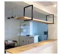 Suixtil Alacena Pared Metal Estantes de Techo Estante Colgante Almacenamiento Loft Madera Maciza Cocina Soporte Vino Techo
