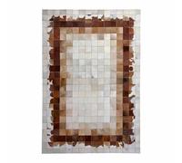 Suixtil Alfombra De Piel Vaca Patchwork Suave, Mosaico, Fácil Limpiar Hecha A Mano Oficina Rectangular Diseño Minimalista Cuero Granos Completos(1600MMx2300MM)