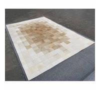 Suixtil Alfombra de Piel Vaca retales con Mosaico, Alfombra brasileña auténtica Absorbente Sonido, Interior Moderno, Textura Natural Cuero ecológico(1400MMx2000MM)