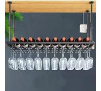 Suixtil Botelleros Ceig, Altura Ajustable, Soporte Colgante for Copas de Vino y Botellas Metal, Estante, Ideal for Bares, Cocinas Restaurantes(120cm)