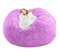 Suixtil Enorme puf XXL, Funda Exterior for Adultos, Esponjoso y Acogedor sin Relleno, Muebles de salón, Fiesta, Silla Lectura Lavable(Lila,6FT)