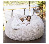 Suixtil Funda for Silla con Forma de puf Enorme, Funda for sofá, Suave y cómoda, Piel esponjosa, for Cama, for cojín for Tumbona, Color Rosa Nieve(Blanco,Queen)