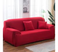 Suixtil Funda Protectora elástica for sofá, 1 Pieza, Funda for, protección for Muebles, Suave con Base for niños, poliéster, Spandex, Tejido Monocolor(Rojo,4 Seater(235-300cm))