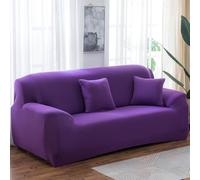 Suixtil Funda Protectora elástica for sofá, 1 Pieza, Funda for, protección for Muebles, Suave con Base for niños, poliéster, Spandex, Tejido Monocolor(Violett,3 Seater(190-230cm))