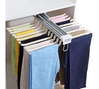 Suixtil Perchas para Pantalones Pantalonero retráctil con Amortiguador 22 Pares de pantaloneros for Armario, Blanco Perchas para Faldas
