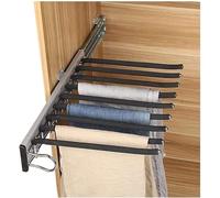 Suixtil Perchas para Pantalones Percha for Pantalones de Acero Inoxidable extraíble for for retráctil Antideslizante for Armario 9 Tiras Ahorro Espacio Perchas para Faldas(Left)