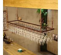 Suixtil Tall Glass Holder Rack Decorative Piece Minimalist Wine Red Hanging Upside-Down Design(marrón,100 * 35cm)