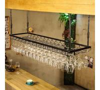 Suixtil Tall Glass Holder Rack Decorative Piece Minimalist Wine Red Hanging Upside-Down Design(Negro,80 * 35cm)