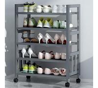 Suixtil Zapatero de Entrada con Ruedas, Gran Capacidad Pasillo Zapatero, fácil instalación, Conveniente para la Entrada, balcón y así sucesivamente.(50 * 25 * 86cm)