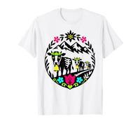 Suiza Alpine Cow Familia Arte Popular Desalpe Camiseta