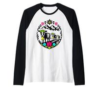 Suiza Alpine Cow Familia Arte Popular Desalpe Camiseta Manga Raglan