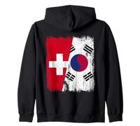 Suiza Corea del Sur Media Bandera Suiza Corea del Sur Sudadera con Capucha