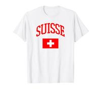 Suiza Cultura Bandera Suiza Gráfico Camiseta gráfica económica, Hombre, Blanco, S