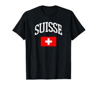 Suiza Cultura Bandera Suiza Gráfico Camiseta gráfica económica, Hombre, Negro, M