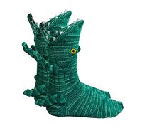 SUJAHHUJIQ Calcetines de punto de cocodrilo, calcetines navideños novedosos de boca ancha 3D, calcetines de animales, calcetines de cocodrilo para mujeres y hombres, cocodrilo, Talla única