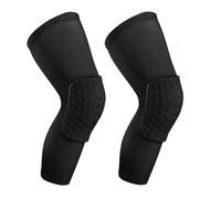 SUJAYU 2 Pack Rodilleras de baloncesto, rodilleras de nido de abeja anticolisión, mangas de compresión para las piernas, mangas para deportes al aire libre para patinaje, lucha, fútbol, voleibol