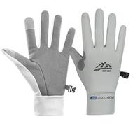 SUJAYU Guantes de protección UV de dedo completo, para mujeres y hombres, delgados, para pesca, senderismo, ciclismo, conducción, gimnasio (gris, L)