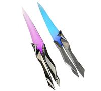 SUJEBKC 2 Cuchillos de juguete Valorant de plástico, azul con degradado y rosa con degradado, réplicas de juguete del juego Valorant