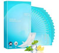 SUJEBKC 28 Tiras Blanqueadoras Dientes,Tiras Blanqueadoras Dientes,Whitening Strips,Kit Blanqueamiento Dental Para Elimina Manchas De Café/Vino/Tabaco,Blanqueamiento Dental Rápido,Refresca Respiración