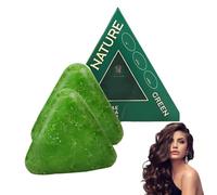 SUJEBKC 2PCS Champú Barra Triángulo Natural,Champú Jabón Hierba Crecimiento Cabello,Champús Barra Extracto Ciprés Caída Cabello Fortalecedor,Champús Jabón Acondicionador Hierbas