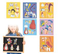 SUJEBKC 6Pcs Pegatinas De Dibujos Animados,Diy Stickers Children's Sticker Set,Make a Facestickers,Face Match Stickers Crafts,Create Your Own Cartoon For Children Baby Decoration