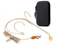 Sujeetec Auriculares Micrófono - Discreto Doble sobre Oreja Headworn Micrófono Ideal para Shure Transmisor Inalámbrico por Conferencias, Teatro, Podcasts - Enchufe Mini XLR TA4F de 4 Pines