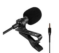 Sujeetec Lavalier Micrófono de solapa compatible con amplificador de voz portátil Transmisor inalámbrico - Micrófono condensador unidireccional - Enchufe TS mono de 3,5 mm