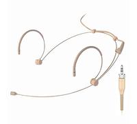Sujeetec Micrófono de micrófono discreto gancho para la oreja alrededor del cuello micrófono para transmisor inalámbrico Sennheiser G1 G2 G3, ideal para conferencias, teatro, podcasts - Beige