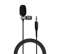 Sujeetec Micrófono de solapa Pro Lavalier de 3.5 mm (1/8 pulgadas), micrófono de condensador unidireccional TRS para cámara de PC, amplificador de voz, ideal para conferencias, podcasts
