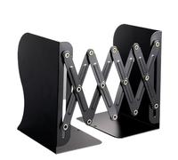 Sujeta Libros Estante clasificador de Archivos retráctil, Plegable, for el hogar, la Oficina, estantería for revistas, Soporte Libros Metal, sujetalibros(Black)