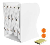 Sujeta Libros Estanteria, DIFIT Sujetalibros, Sujeta Libros Metálica, Apoyalibros Regulable, Sujetalibros Estanteria Antideslizante, Soporte Libros Estanteria para La Oficina O El Hogar, Blanco