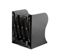 Sujeta Libros Estantería telescópica Plegable for Libros, Soporte metálico for, sujetalibros metálicos escalables, Organizador de Escritorio, Material for Estudiantes(Black)